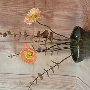 Stoneware Flower Frog- Blue and Green